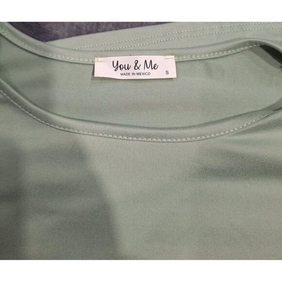 NWOT You & Me Green Short Sleeve Ruffle Top You & Me/Sz., S - Picture 6 of 7